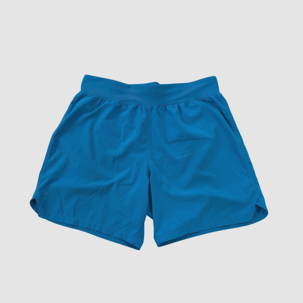 Under Armour Athletic Shorts Women L Blue Running Gym Workout Activewear